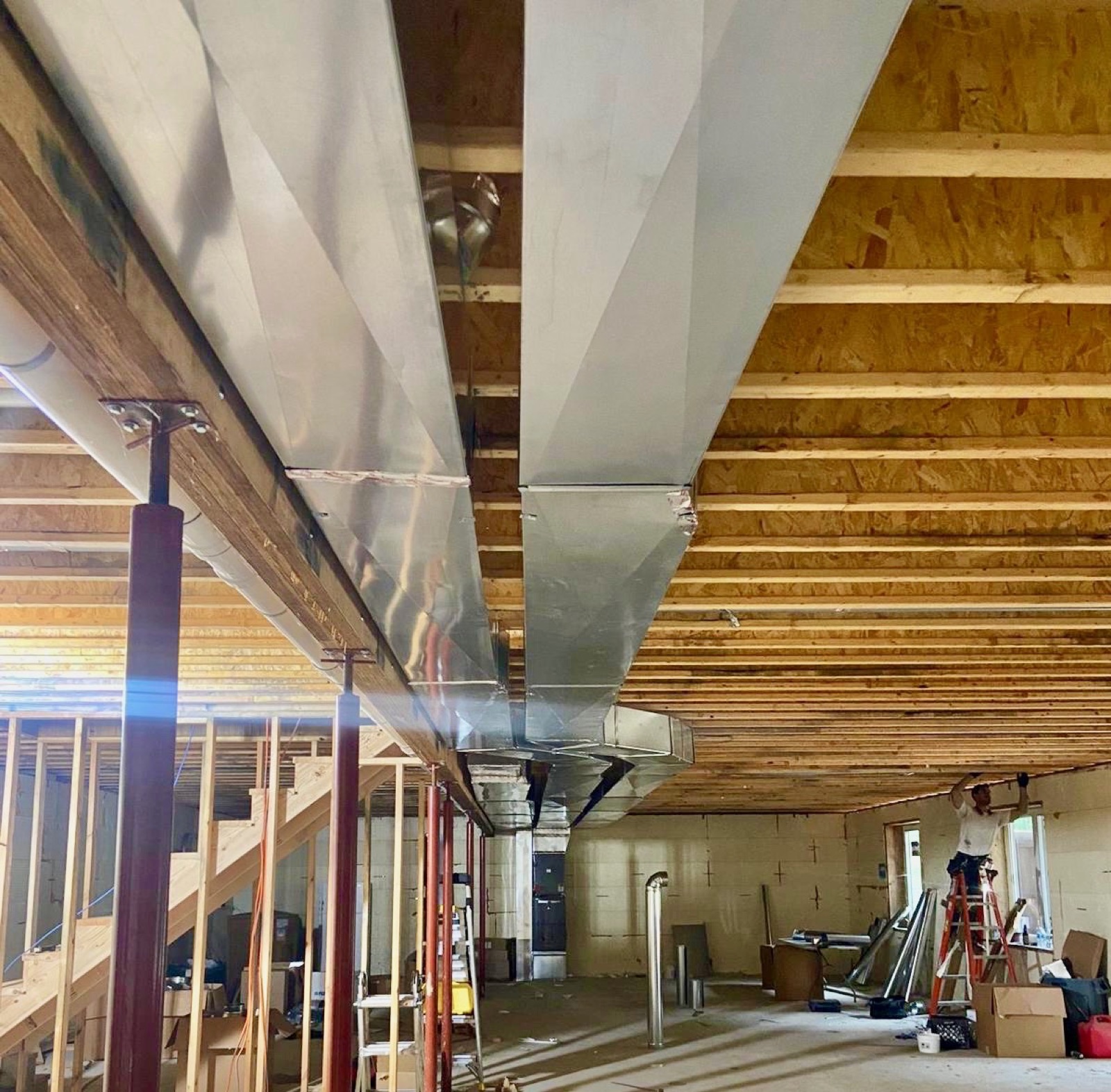 Custom sheet-metal ductwork, full system