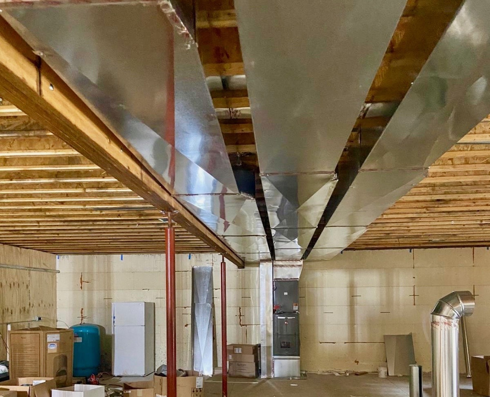New trunk-line ductwork install