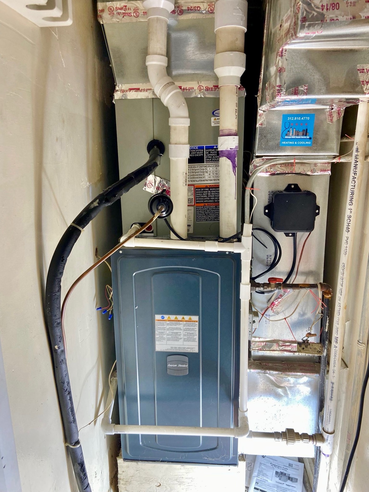 Furnace replacement on a Chicago two-flat