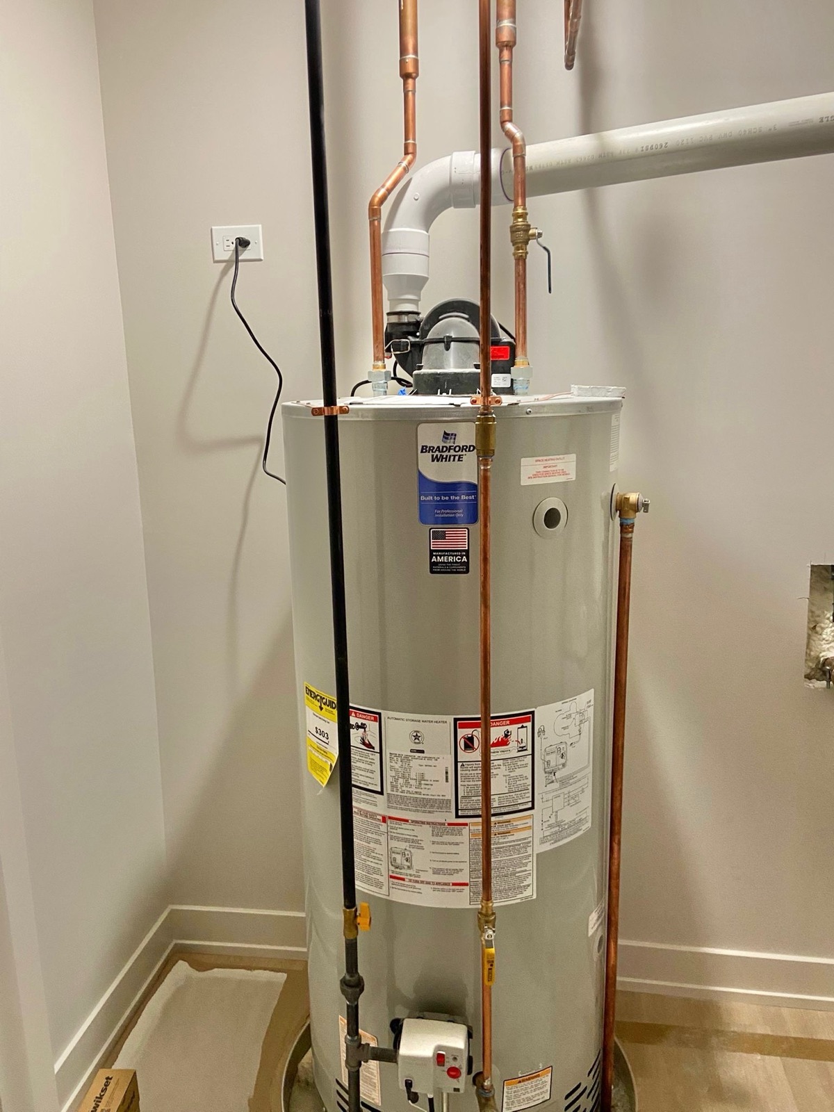 Bradford White water heater install